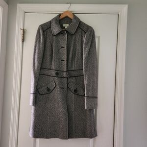 Ann Taylor Loft Women's Gray Pattern Coat